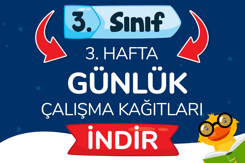 3 sinif gunluk odevler 3 hafta ogretmen evde