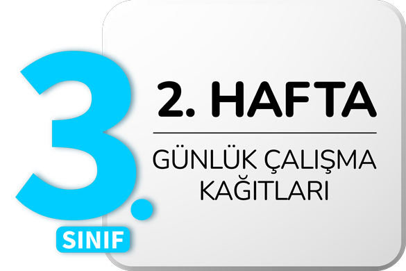 3 sinif gunluk odevler 2 hafta ogretmen evde